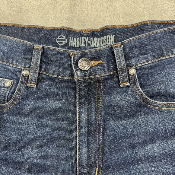 Harley Davidson Jeans Men’s 34x32 Blue Straight Leg Casual Biker Medium Wash - Picture 9 of 13